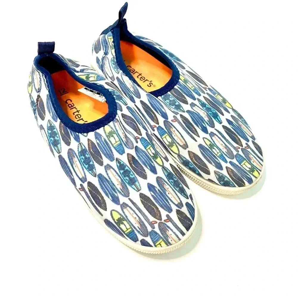 Carter’s Toddler Size 12 Surfboard Print Water Shoes Unisex Blue